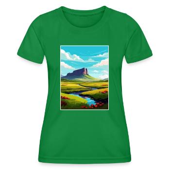 Ben Bulben Irlande Affiche de voyage vintage souvenir - T-shirt sport Femme - vert - Devant - AI Model Female 172 dark (172cm)