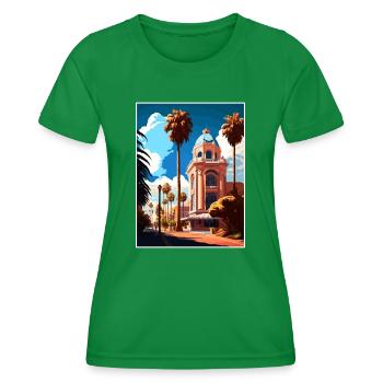 San Jose Kalifornien Vintage Reiseposter Souvenir - Frauen Funktions-T-Shirt - Kelly Green - Vorne - AI Model Female 172 dark (172cm)