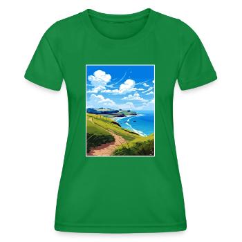 Péninsule de Coromandel Nouvelle-Zélande affiche de voyage - T-shirt sport Femme - vert - Devant - AI Model Female 172 dark (172cm)
