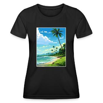Péninsule d’Osa Costa Rica Vintage voyage affiche WPA - T-shirt sport Femme - noir - Devant - AI Model Female 172 light (172cm)