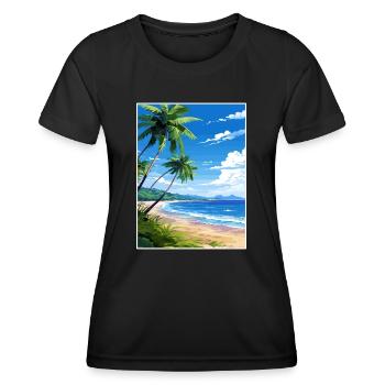 Péninsule d’Osa Costa Rica Vintage voyage affiche WPA - T-shirt sport Femme - noir - Devant - AI Model Female 172 light (172cm)