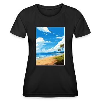 Péninsule de Nicoya Costa Rica Vintage Travel Poster - T-shirt sport Femme - noir - Devant - AI Model Female 172 light (172cm)