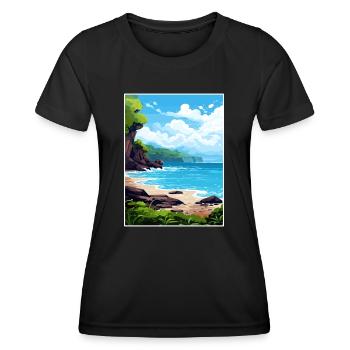 Péninsule de Papagayo Costa Rica affiche de voyage - T-shirt sport Femme - noir - Devant - AI Model Female 172 light (172cm)