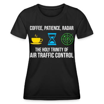 Contrôleur de la circulation aérienne Coffee Radar ATC Aviation - T-shirt sport Femme - noir - Devant - AI Model Female 172 light (172cm)