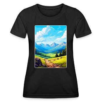 Parc national du Mercantour France Affiche de voyage WPA - T-shirt sport Femme - noir - Devant - AI Model Female 172 light (172cm)