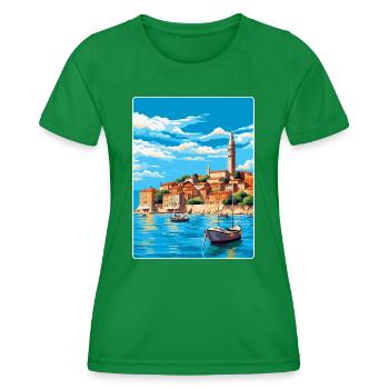 Koper Slovénie Affiche de voyage vintage Souvenir WPA - T-shirt sport Femme - vert - Devant - AI Model Female 172 dark (172cm)