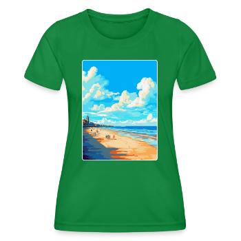 Affiche de voyage de Scheveningen Beach Netherlands WPA - T-shirt sport Femme - vert - Devant - AI Model Female 172 dark (172cm)