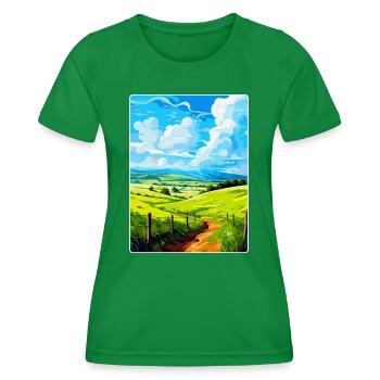Sperrin Uk Vintage Reise Poster Souvenir WPA - Frauen Funktions-T-Shirt - Kelly Green - Vorne - AI Model Female 172 dark (172cm)