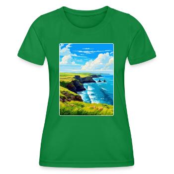 Péninsule de lézard, Cornouailles, Angleterre, Royaume-Uni, Affiche de voyage - T-shirt sport Femme - vert - Devant - AI Model Female 172 dark (172cm)