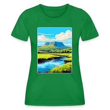 Brecon Beacons Wales Uk Reiseposter Souvenir WPA - Frauen Funktions-T-Shirt - Kelly Green - Vorne - AI Model Female 172 dark (172cm)