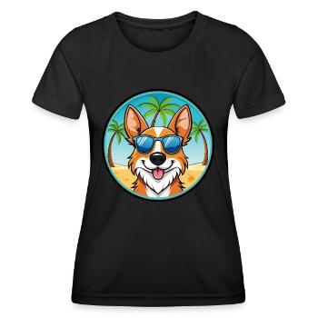 Brittany Dog Breed Cartoon Lunettes de soleil Beach - T-shirt sport Femme - noir - Devant - AI Model Female 172 light (172cm)