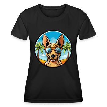 Xoloitzcuintli Chien Race Dessin Animé Lunettes De Soleil Plage - T-shirt sport Femme - noir - Devant - AI Model Female 172 light (172cm)