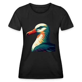 Albatross Cartoon Character Colorful Pet Animal - Women's Functional T-Shirt - black - Front - AI Model Female 172 light (172cm)