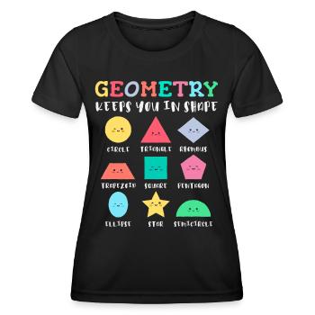 Geometrische Formen mit positiven Sprüchen - Frauen Funktions-T-Shirt - Schwarz - Vorne - AI Model Female 172 light (172cm)