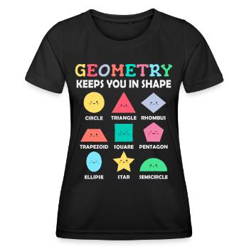 Geometrische Formen mit positiven Sprüchen - Frauen Funktions-T-Shirt - Schwarz - Vorne - AI Model Female 172 light (172cm)