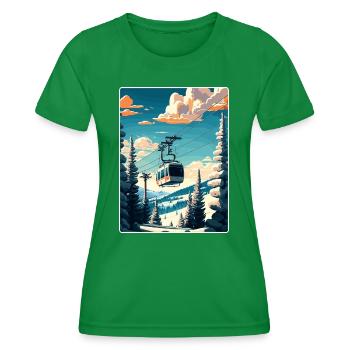 Beaver Creek Ski Travel Poster Souvenir Paint WPA - Women's Functional T-Shirt - kelly green - Front - AI Model Female 172 dark (172cm)