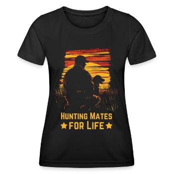 Chasse chasse avec chien rétro vintage - T-shirt sport Femme - noir - Devant - AI Model Female 172 light (172cm)