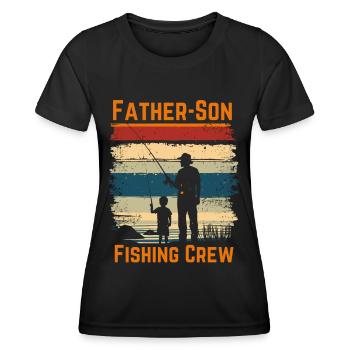 Vater und Sohn Angeln Fischen - Frauen Funktions-T-Shirt - Schwarz - Vorne - AI Model Female 172 light (172cm)