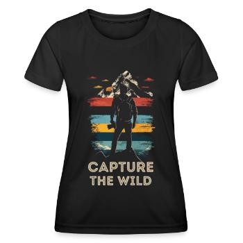 Photography, Nature Photography, Wildlife Photography - Women's Functional T-Shirt - black - Front - AI Model Female 172 light (172cm)