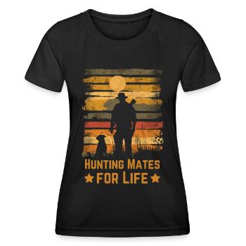 Chasse chasse avec chien rétro vintage - T-shirt sport Femme - noir - Devant - AI Model Female 172 light (172cm)