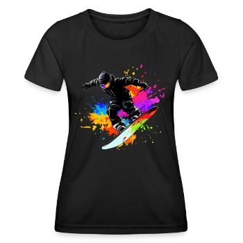 Snowboarder Snowboarding Snowboard Ski Skiing - Frauen Funktions-T-Shirt - Schwarz - Vorne - AI Model Female 172 light (172cm)
