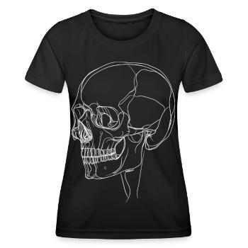 One line Skull - Women's Functional T-Shirt - black - Front - AI Model Female 172 light (172cm)