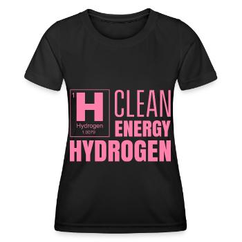 Saubere Energie Wasserstoff Hydrogen Brennstoff - Frauen Funktions-T-Shirt - Schwarz - Vorne - AI Model Female 172 light (172cm)