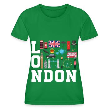 London England UK Great Britain - Frauen Funktions-T-Shirt - Kelly Green - Vorne - AI Model Female 172 dark (172cm)