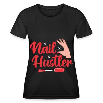Nail Polish Nail Design Manicure Nail Studio Nails - Women's Functional T-Shirt - black - Front - AI Model Female 172 light (172cm)