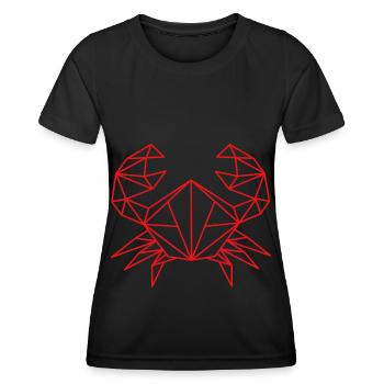 Krebs Geometrisch Linie - Frauen Funktions-T-Shirt - Schwarz - Vorne - AI Model Female 172 light (172cm)