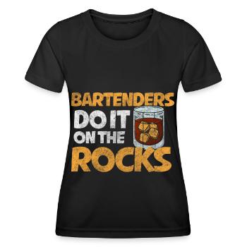 Bar Kellner Getränk Humor - Frauen Funktions-T-Shirt - Schwarz - Vorne - AI Model Female 172 light (172cm)