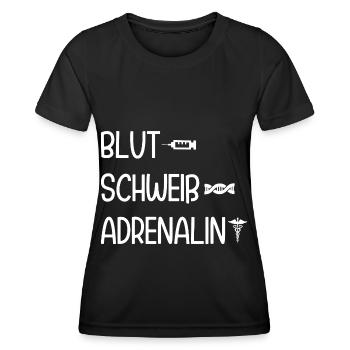 Arzthelferin Adrenalin MFA - Frauen Funktions-T-Shirt - Schwarz - Vorne - AI Model Female 172 light (172cm)