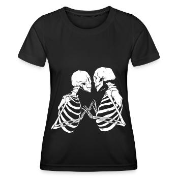 Skeleton Love Valentine’s Day Relationship Forever Death - T-shirt sport Femme - noir - Devant - AI Model Female 172 light (172cm)