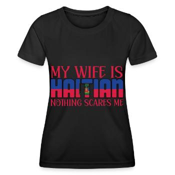 Haiti Ehefrau - Frauen Funktions-T-Shirt - Schwarz - Vorne - AI Model Female 172 light (172cm)
