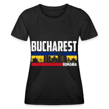 Bukarest Rumänien - Frauen Funktions-T-Shirt - Schwarz - Vorne - AI Model Female 172 light (172cm)