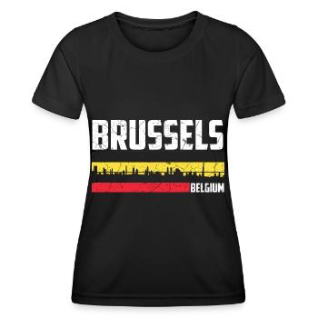 Bruxelles ville Belgique - T-shirt sport Femme - noir - Devant - AI Model Female 172 light (172cm)