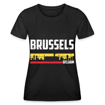 Brussels Belgium City - Women's Functional T-Shirt - black - Front - AI Model Female 172 light (172cm)