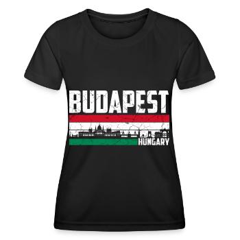 Budapest Hungary City - Women's Functional T-Shirt - black - Front - AI Model Female 172 light (172cm)