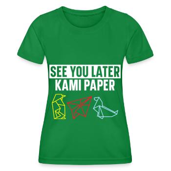 A plus tard Kami Paper Origami Art japonais - T-shirt sport Femme - vert - Devant - AI Model Female 172 dark (172cm)