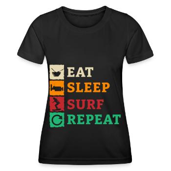 Surf Surf Planche de surf Surf Surf Surf - T-shirt sport Femme - noir - Devant - AI Model Female 172 light (172cm)