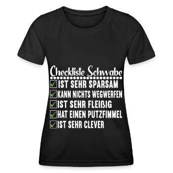 Schwabe Schwäbisch - Frauen Funktions-T-Shirt - Schwarz - Vorne - AI Model Female 172 light (172cm)