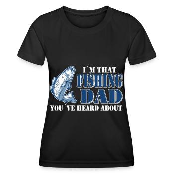 Pêcheurs à la ligne dans ce père pêcheur Pêcheurs PêcheA - T-shirt sport Femme - noir - Devant - AI Model Female 172 light (172cm)
