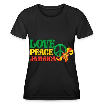 Love Peace Jamaica - Frauen Funktions-T-Shirt - Schwarz - Vorne - AI Model Female 172 light (172cm)
