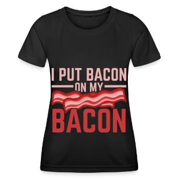Ich lege Speck auf meinen Speck Fleischliebhaber S - Frauen Funktions-T-Shirt - Schwarz - Vorne - AI Model Female 172 light (172cm)