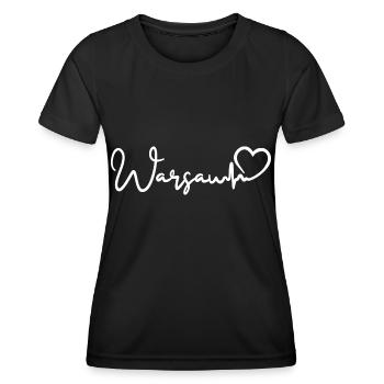 Varsovie Pologne Varsovie battement de cœur - T-shirt sport Femme - noir - Devant - AI Model Female 172 light (172cm)