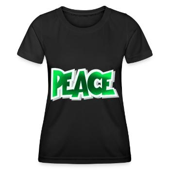 Peace - Frauen Funktions-T-Shirt - Schwarz - Vorne - AI Model Female 172 light (172cm)