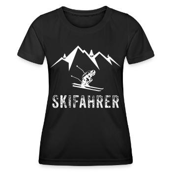 Skifahrer Skifahren - Frauen Funktions-T-Shirt - Schwarz - Vorne - AI Model Female 172 light (172cm)