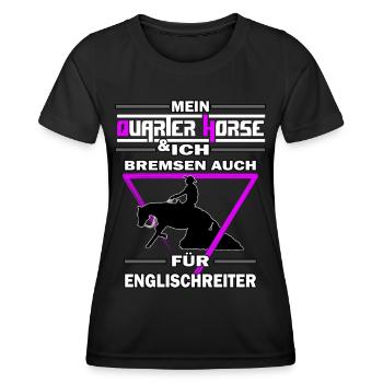 Mein Quarter Horse & ich Westernreiten Reining - Frauen Funktions-T-Shirt - Schwarz - Vorne - AI Model Female 172 light (172cm)