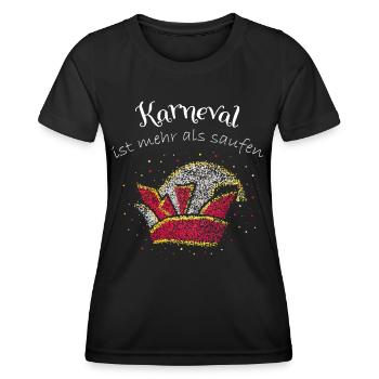 Kölner Karneval 5. Jahreszeit Fasching Jeck - Frauen Funktions-T-Shirt - Schwarz - Vorne - AI Model Female 172 light (172cm)