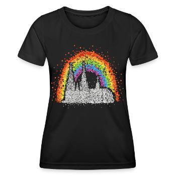 Cathédrale de Cologne Rainbow Rainbow Flag Pride LGBT - T-shirt sport Femme - noir - Devant - AI Model Female 172 light (172cm)